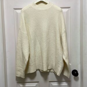OAK + FORT | Oversized | Crew Neck| V-Back | Long Sleeve |Cream|Sweater |Size XS